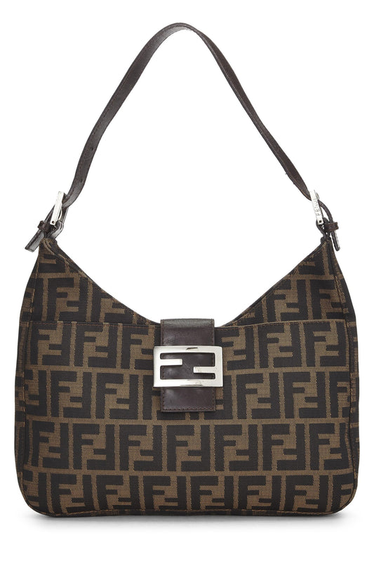 Fendi, sac à bandoulière en toile marron Zucca d'occasion, marron