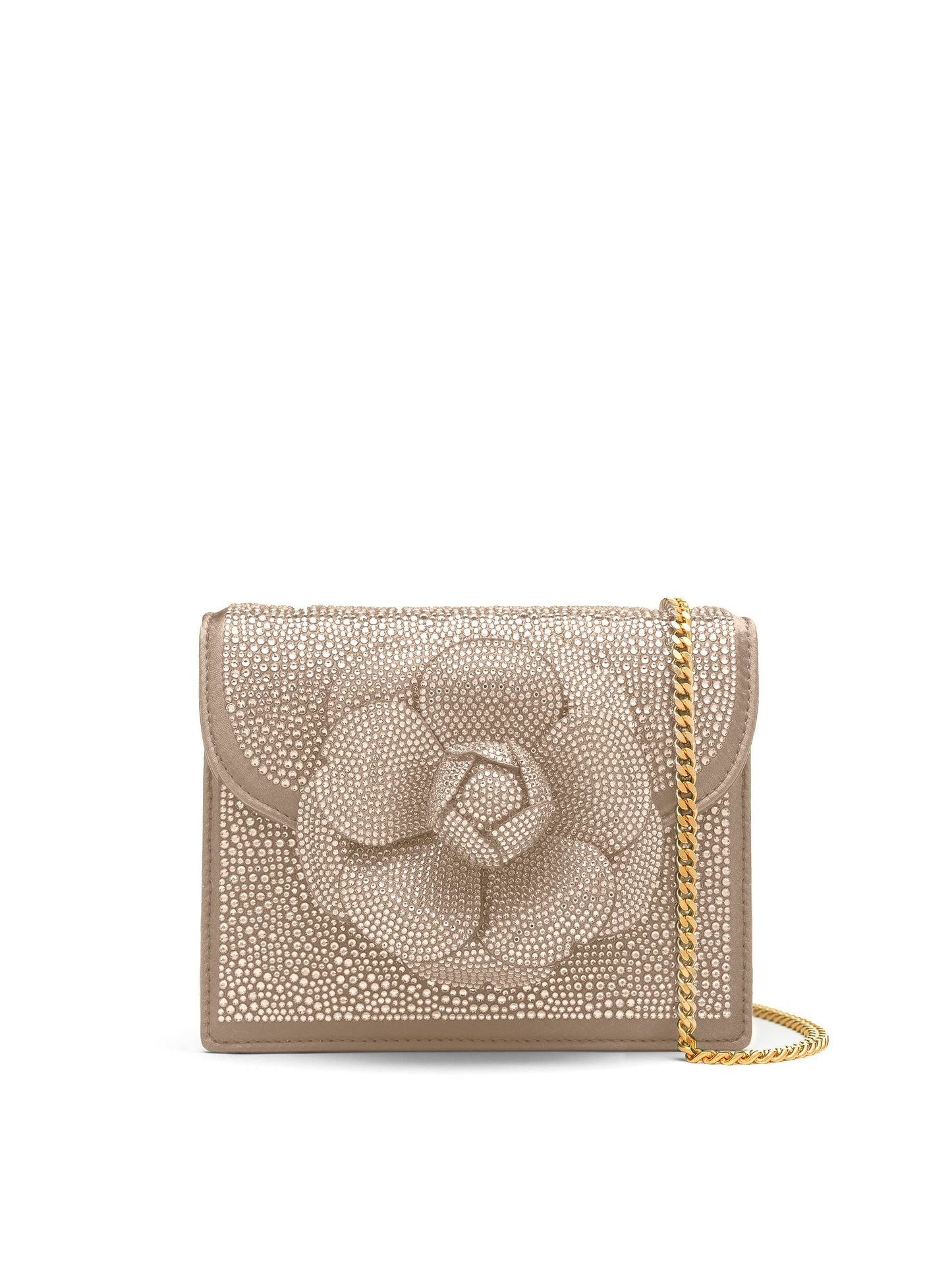 Oscar de la Renta, Bolso Mini TRO Pave Crystal, Champán