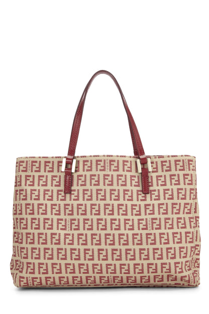 Fendi, Pre-Loved Red Zucchino Tote Small, Red