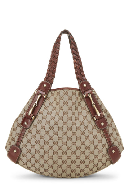 Gucci, Pre-Loved Original GG Canvas Pelham Tote Large, Brown