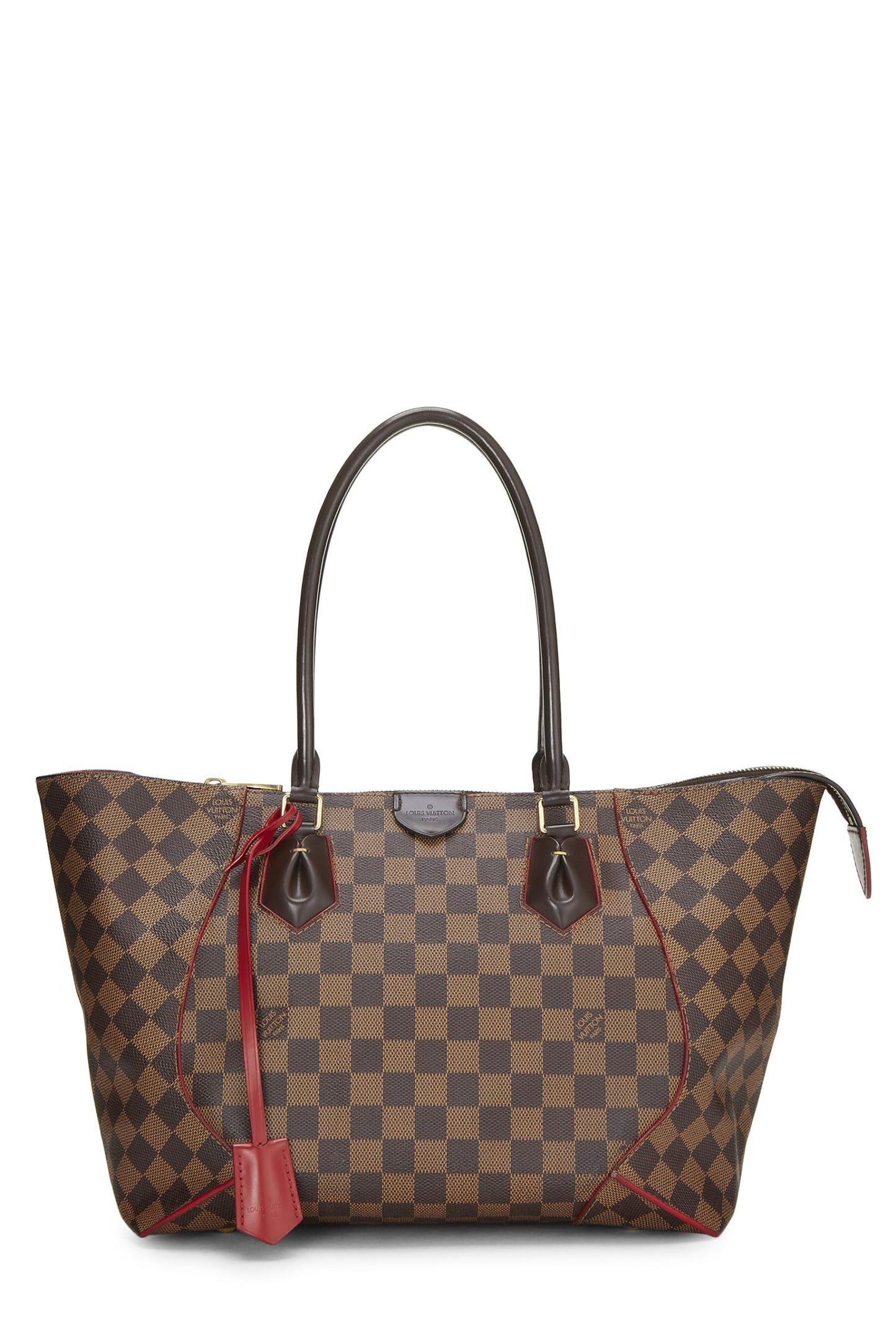 Louis Vuitton, Tote MM Damier Ebene Caissa rojo pre-Loved, Rojo