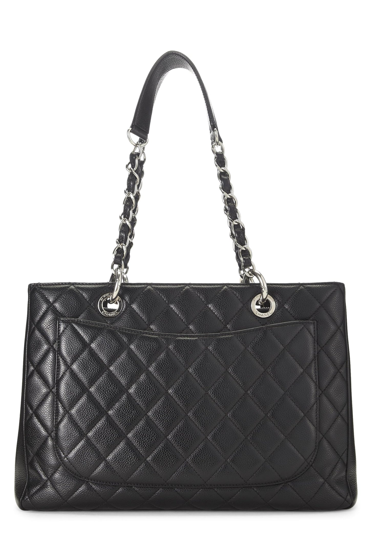 Chanel, Pre-Loved Black Quilted Caviar Grand Shopping Tote (GST), Black