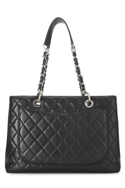 Chanel, Bolso shopping Grand de caviar acolchado negro Pre-Loved (GST), Negro