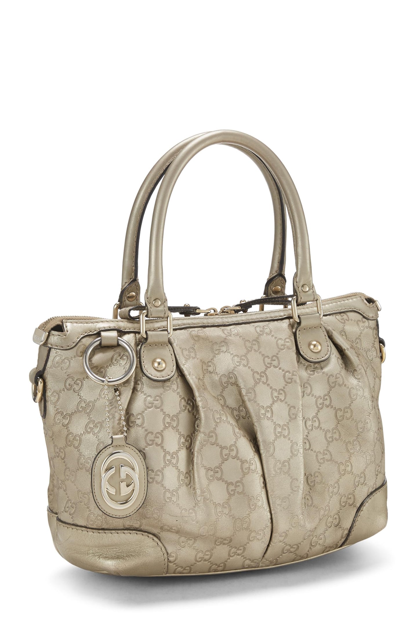 Gucci, Pre-Loved Gold Guccissima Sukey Zip Hobo Large, Gold