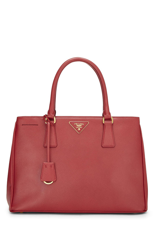 Prada, Bolso ejecutivo mediano Saffiano rojo Pre-Loved, Rojo