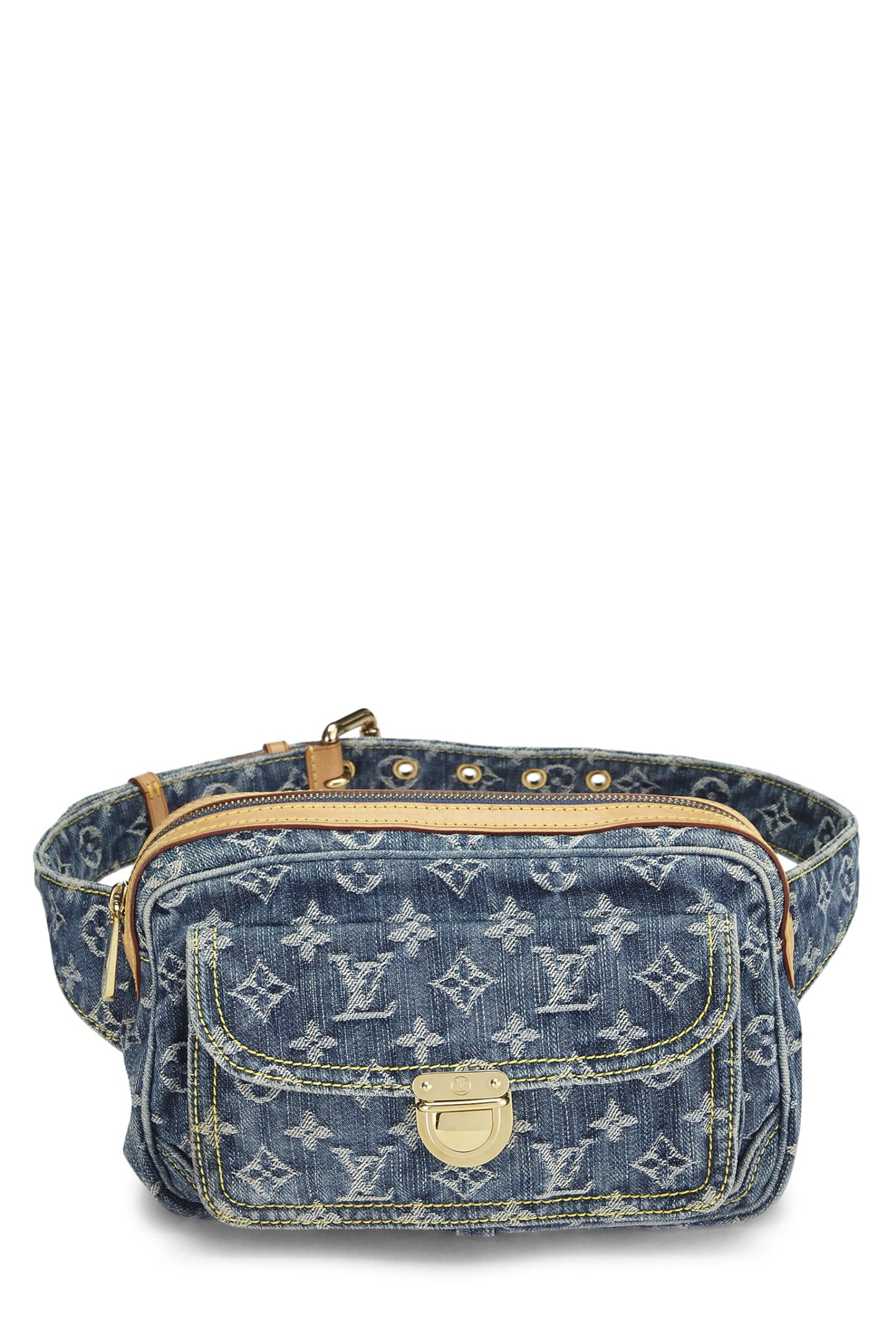 Louis Vuitton, Pre-Loved Blue Monogram Denim Bumbag, Blue