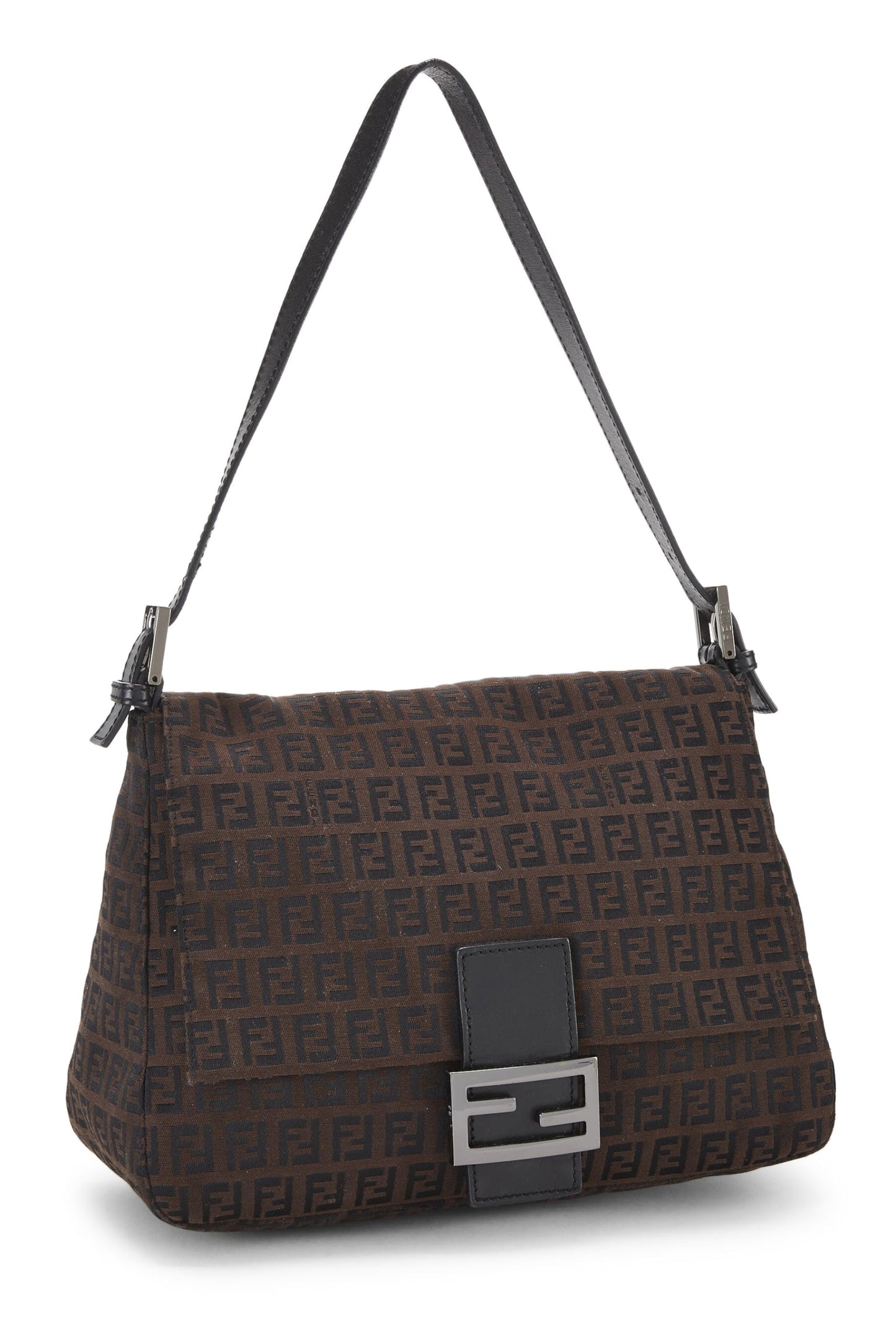 Fendi, sac en toile marron Zucchino Mama d'occasion, noir