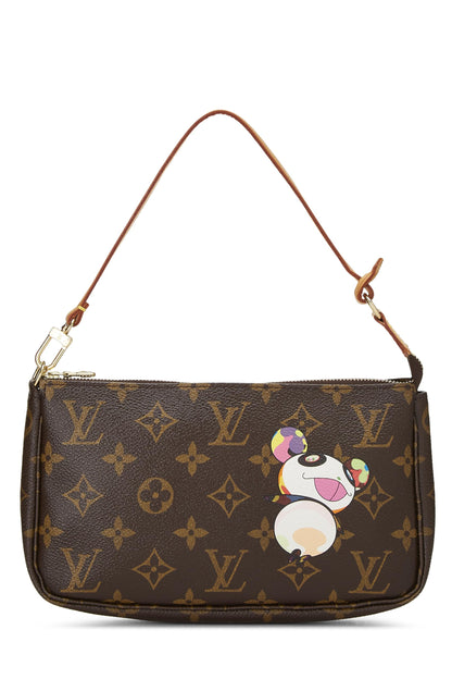 Louis Vuitton, Pre-Loved Takashi Murakami x Louis Vuitton Monogram Canvas Panda Pochette Accessoires, Brown