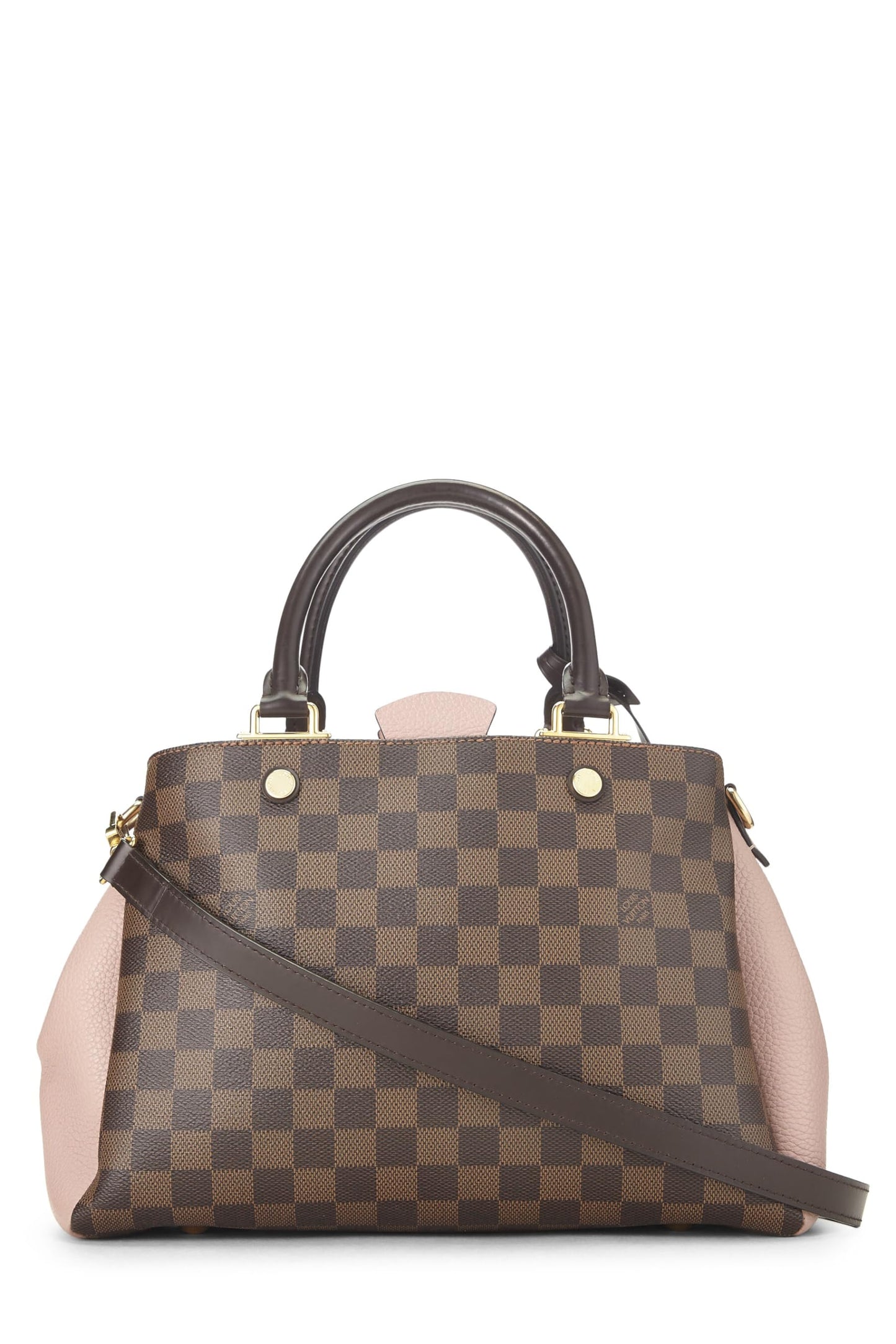 Louis Vuitton, toile Damier Ebène et cuir rose d'occasion Brittany, rose