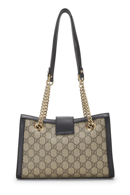 Gucci, petit sac fourre-tout GG Supreme Padlock d'occasion, noir