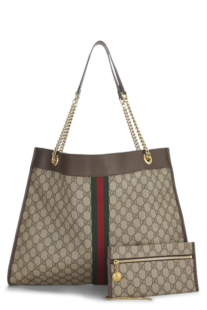 Gucci, sac fourre-tout Rajah en toile GG Supreme Original d'occasion, grand modèle, marron