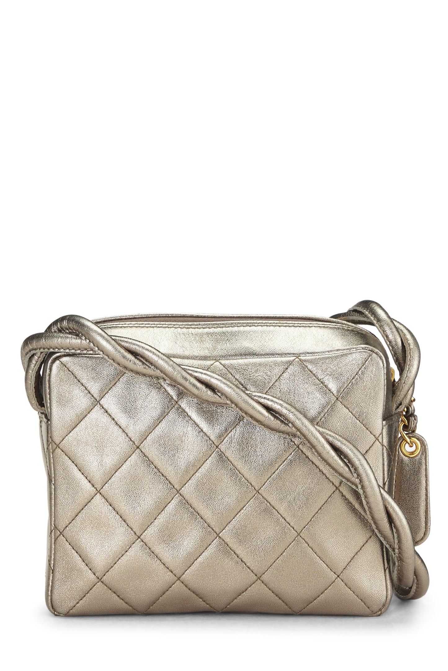 Chanel, Pre-Loved Metallic Gold Quilted Lambskin Shoulder Bag Mini, Gold