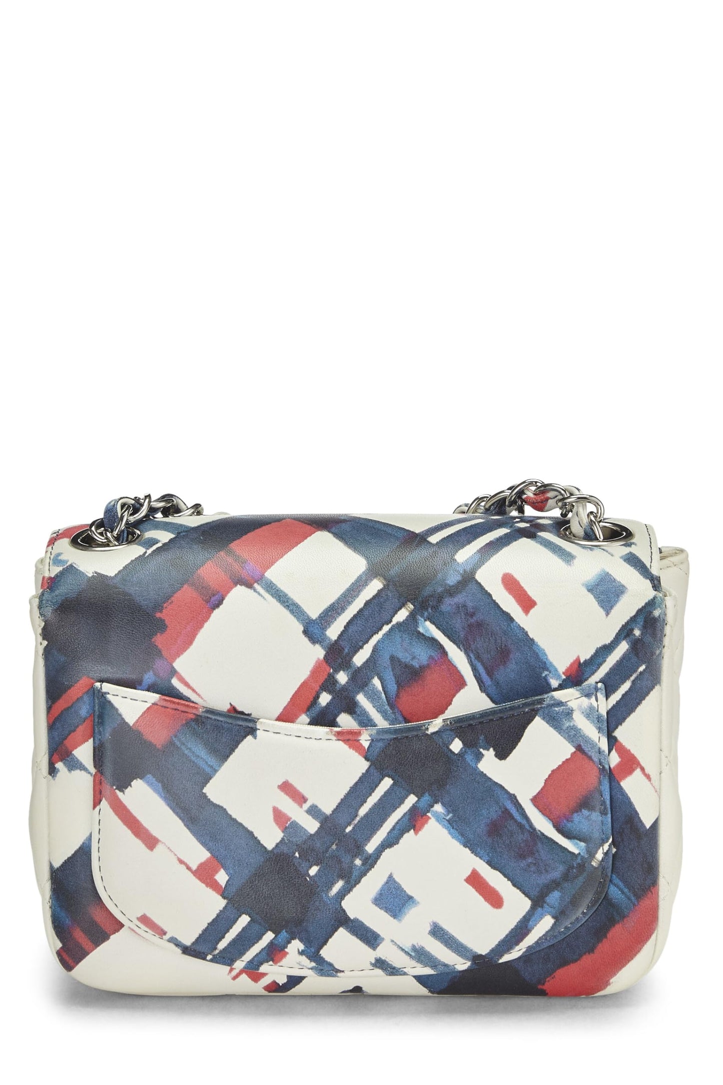 Chanel, Pre-Loved Blue & Red Calfskin Airline Square Flap Mini, Multi