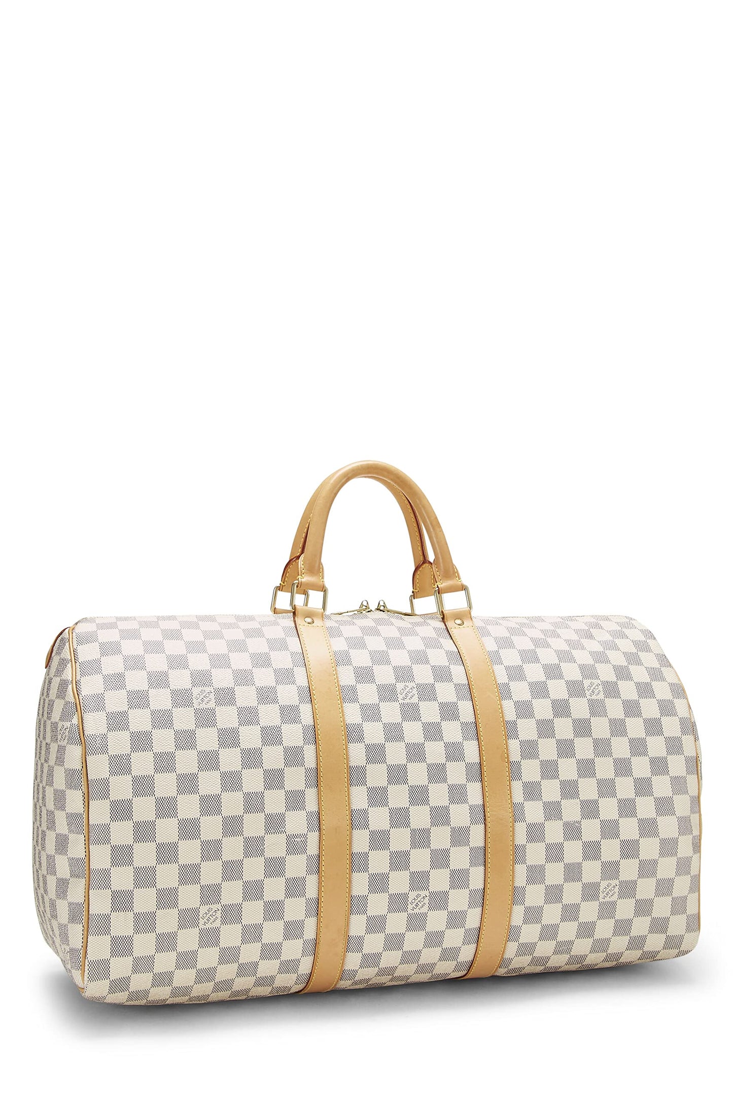 Louis Vuitton, Pre-Loved Damier Azur Keepall 50, White