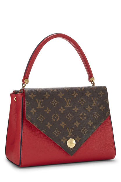 Louis Vuitton, sac Double V en cuir rouge d'occasion, rouge