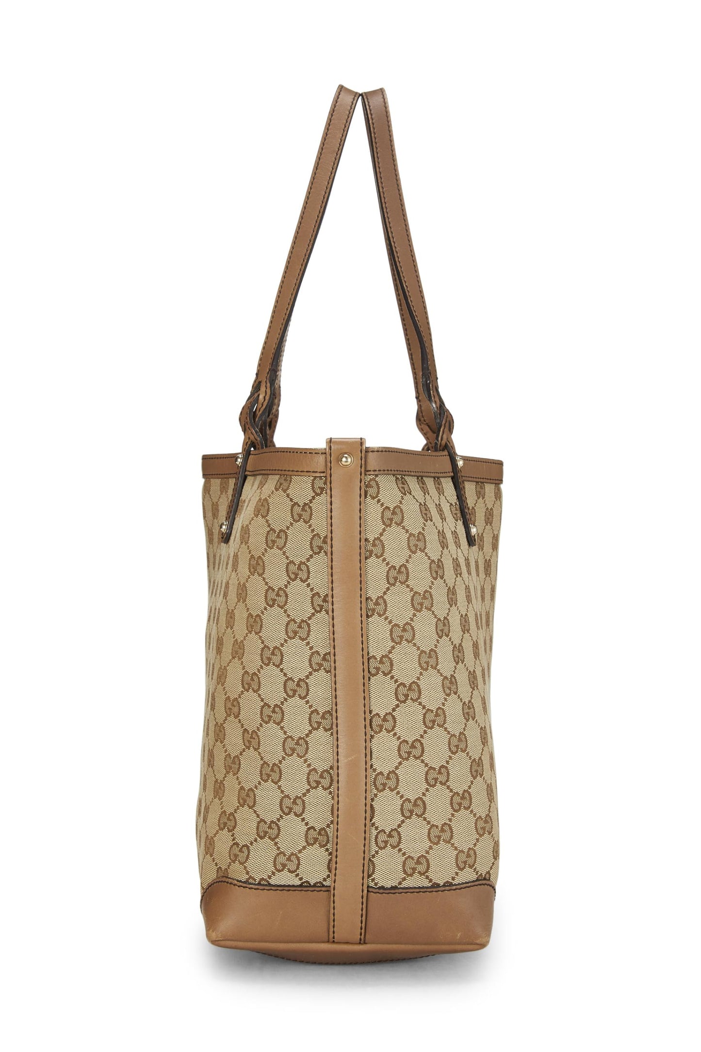 Gucci, sac fourre-tout artisanal en toile GG beige d'occasion, marron