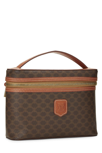 Céline, Pre-Loved Brown Coated Canvas Macadam Toiletry Bag, Brown