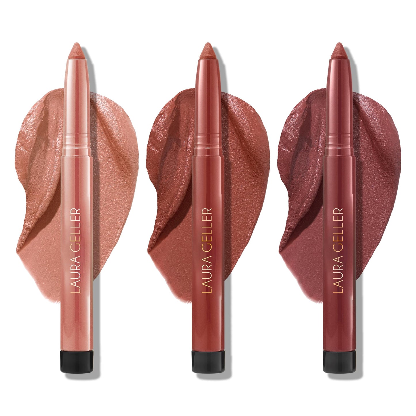 LAURA GELLER Kajal Lip Color Kit - Mulberry, Honey, Hazelnut - Longwear Matte Lip Color