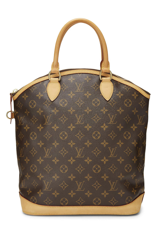 Louis Vuitton, sac à main vertical LockIt en toile Monogram d'occasion, marron