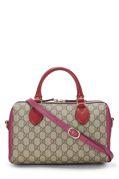 Gucci, sac à main Boston en toile suprême multicolore GG, petit modèle, d'occasion