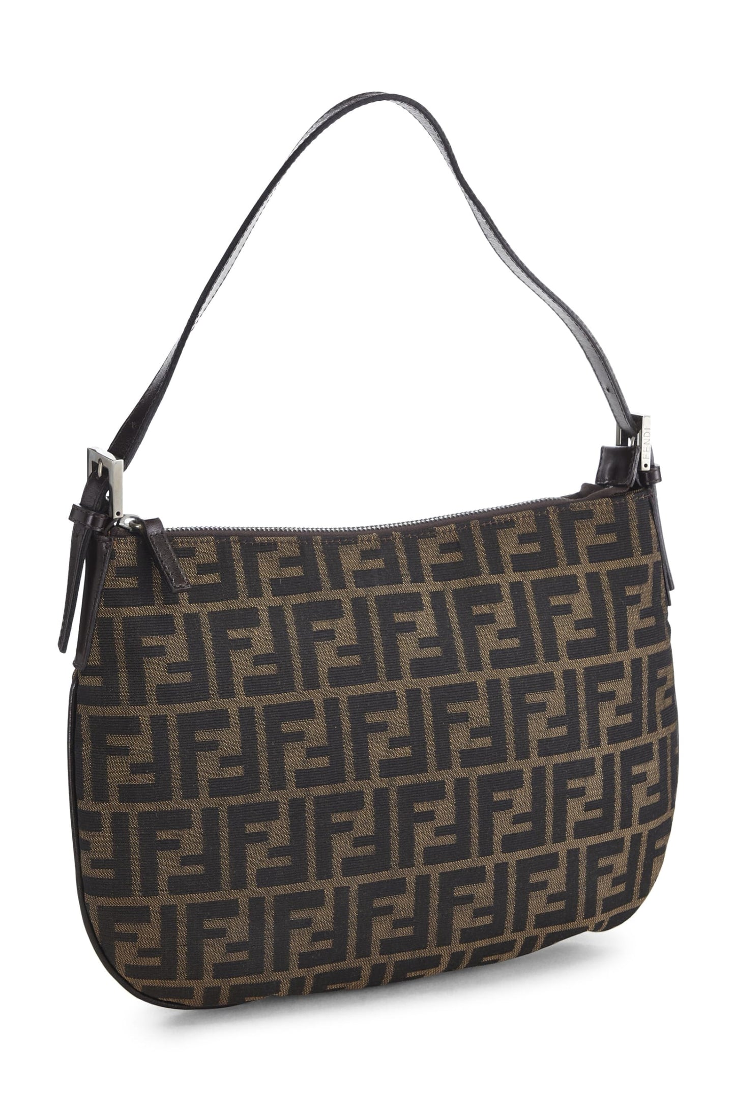 Fendi, sac à bandoulière en toile marron Zucca d'occasion, marron