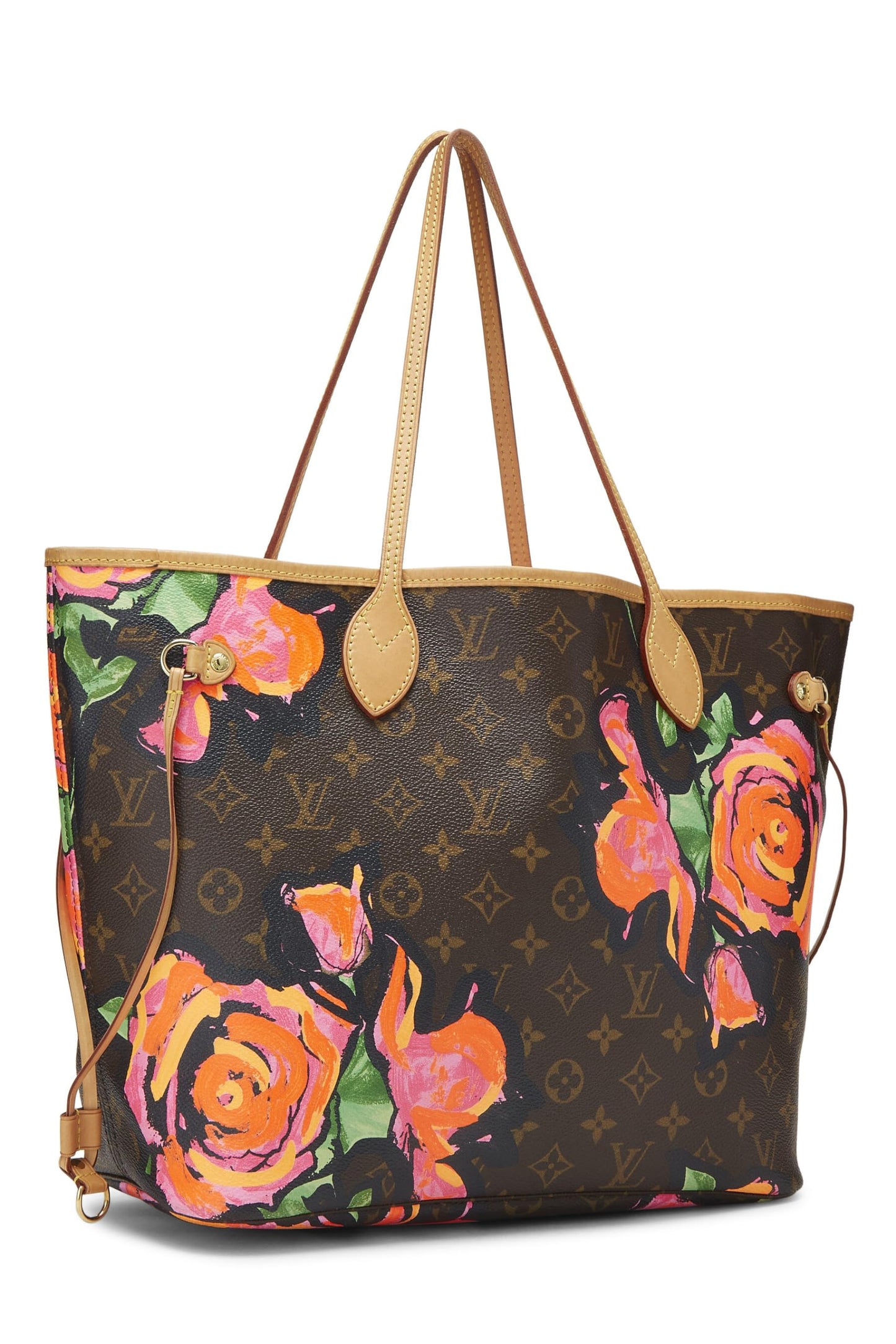 Louis Vuitton, Pre-Loved Stephen Sprouse x Louis Vuitton Monogram Canvas Roses Neverfull MM, Marrón