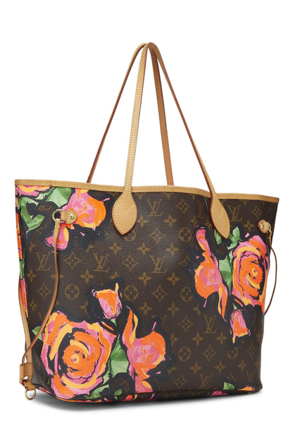 Louis Vuitton, Pre-Loved Stephen Sprouse x Louis Vuitton Monogram Canvas Roses Neverfull MM, Brown