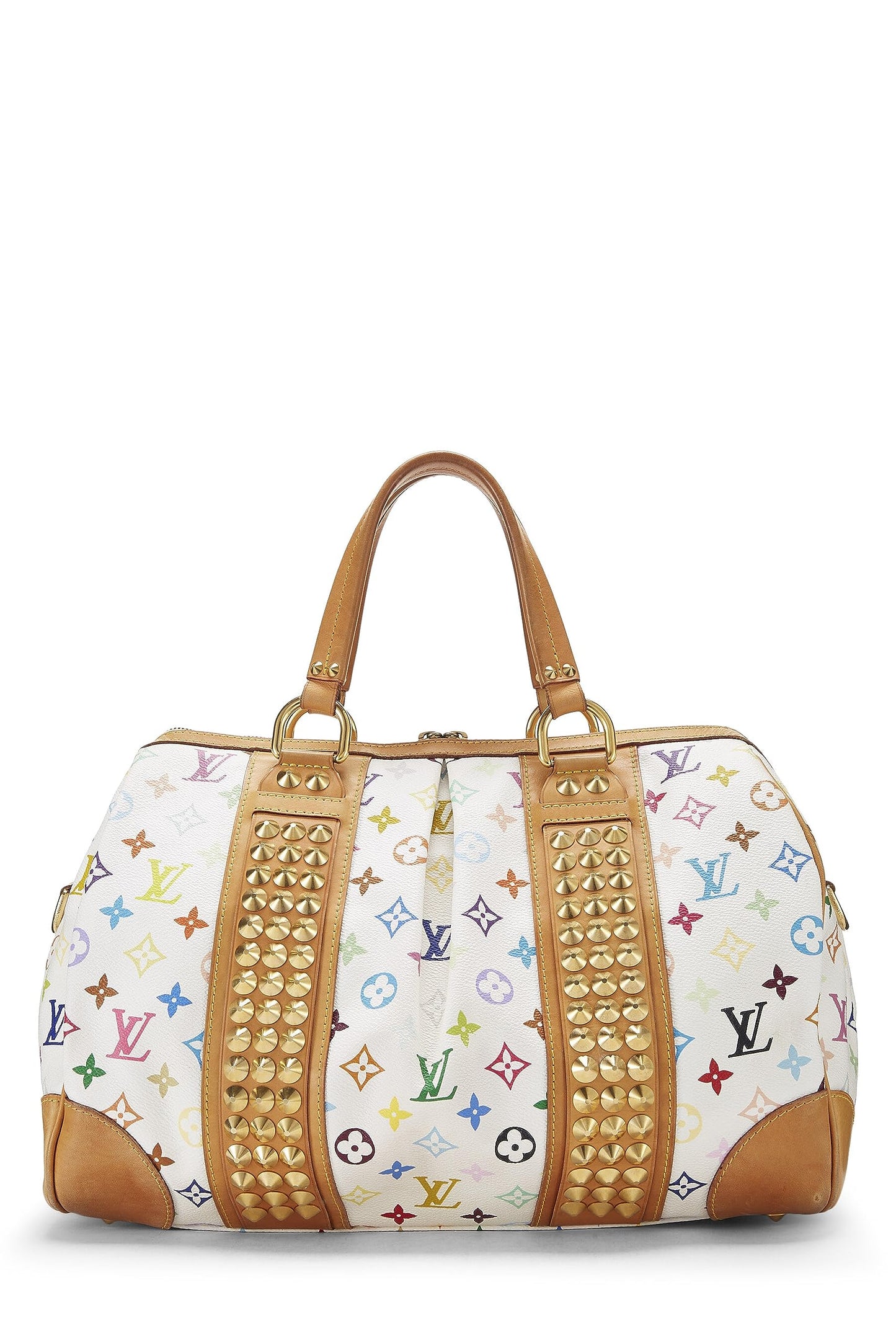 Louis Vuitton, Pre-Loved Takashi Murakami x Louis Vuitton White Monogram Multicolore Courtney MM, White