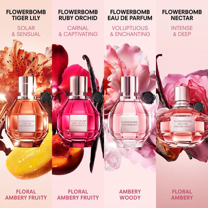 Viktor&amp;Rolf - Flowerbomb Eau de Parfum - Parfum Femme - Floral &amp; Boisé - Avec des Notes de Rose, Pivoine &amp; Patchouli - 10 ml - Format Voyage