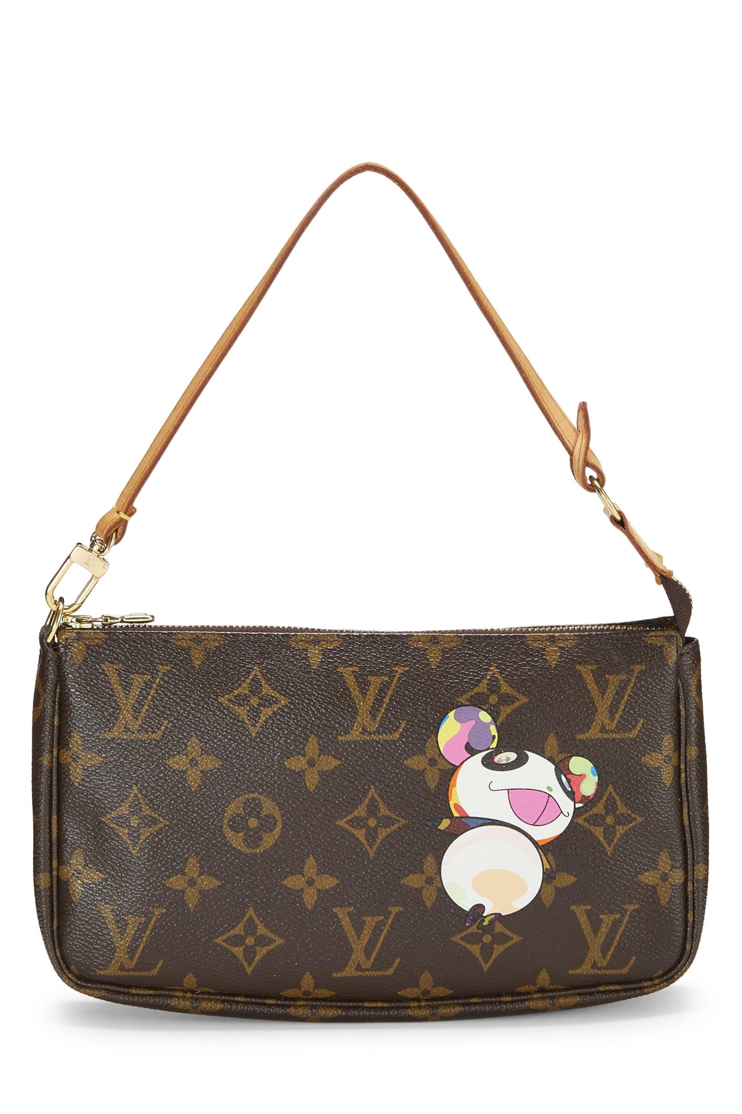 Louis Vuitton, accesorios pre-Loved Takashi Murakami x Louis Vuitton Monogram Canvas Panda Pochette, marrón