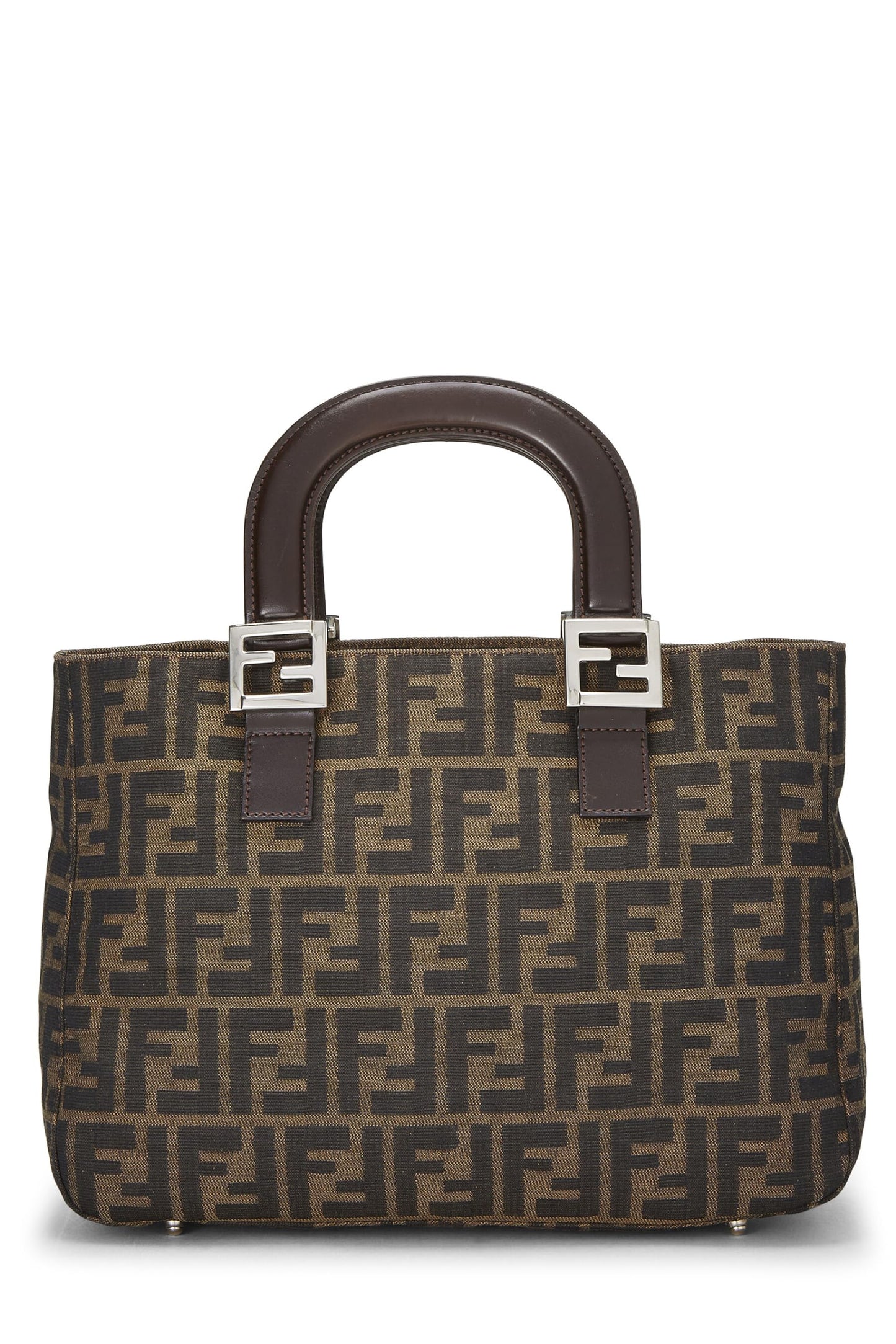 Fendi, sac à main en toile marron Zucca d'occasion, marron