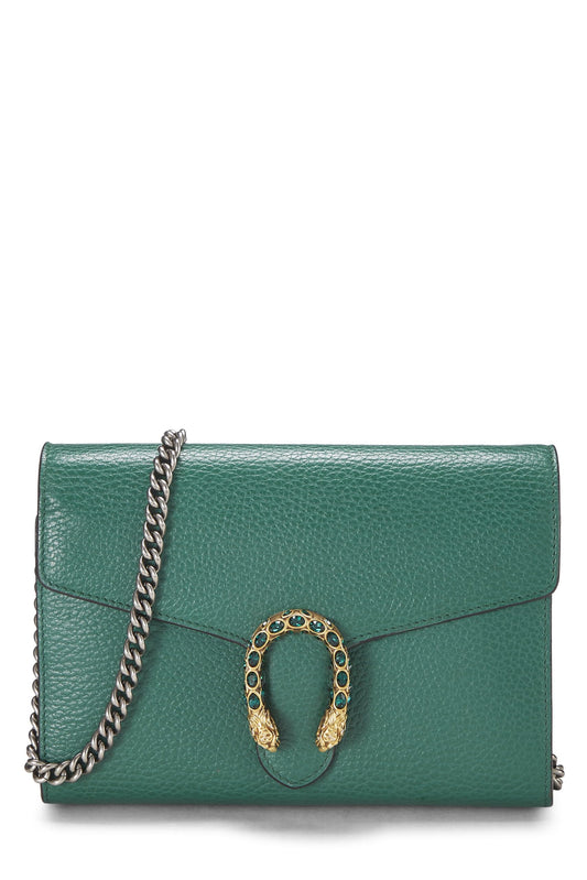 Gucci, sac à bandoulière Dionysus en cuir vert d'occasion, petit modèle, vert