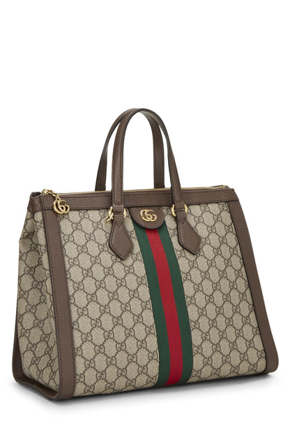 Gucci, Pre-Loved Original GG Supreme Canvas Ophidia Tote Medium, Brown