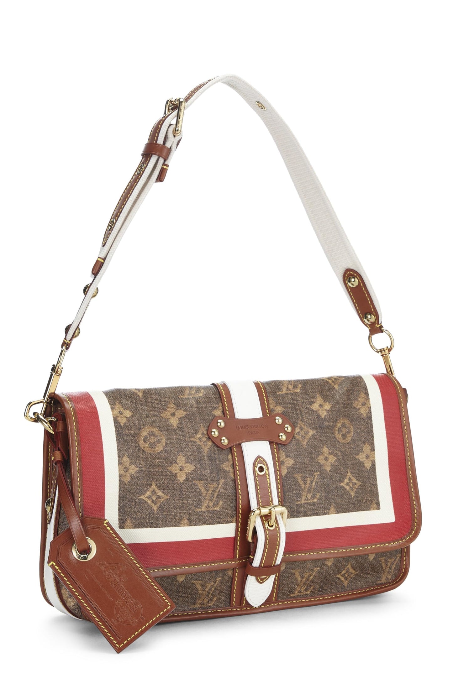 Louis Vuitton, Porte-monnaie en tissu Monogram Porte Rayures, marron, d'occasion