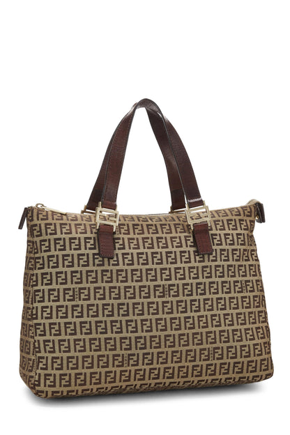 Fendi, sac fourre-tout en toile marron Zucchino, petit modèle, d'occasion, marron