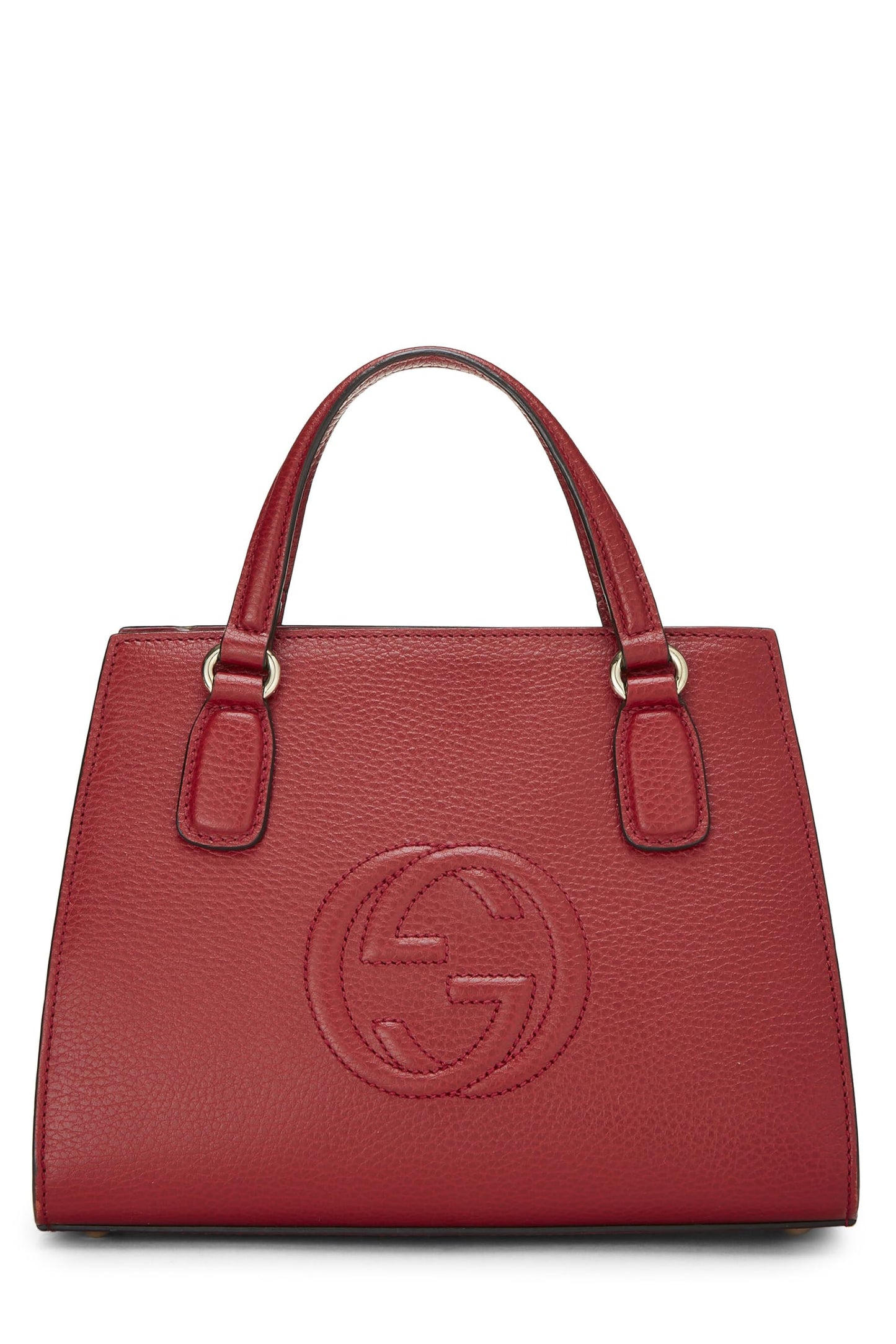 Gucci, Pre-Loved Red Grained Leather Soho Handbag, Red