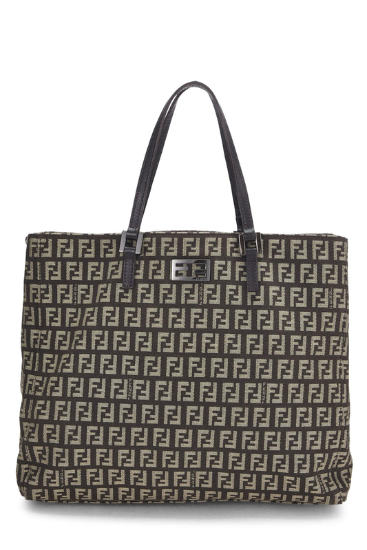 Fendi, Pre-Loved Brown Zucchino Canvas Tote, Brown