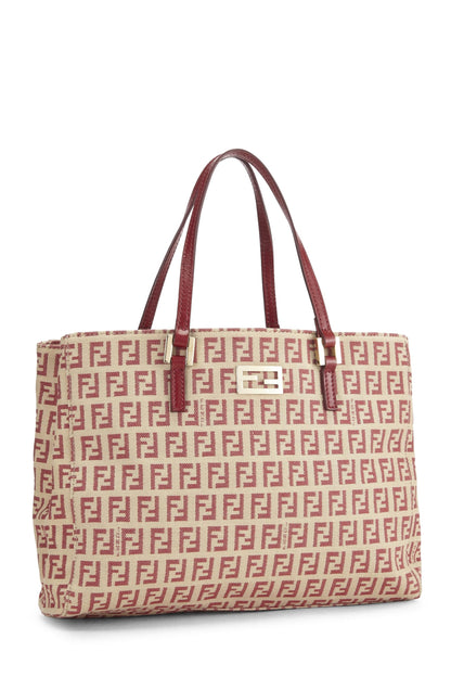 Fendi, Pre-Loved Red Zucchino Tote Small, Red