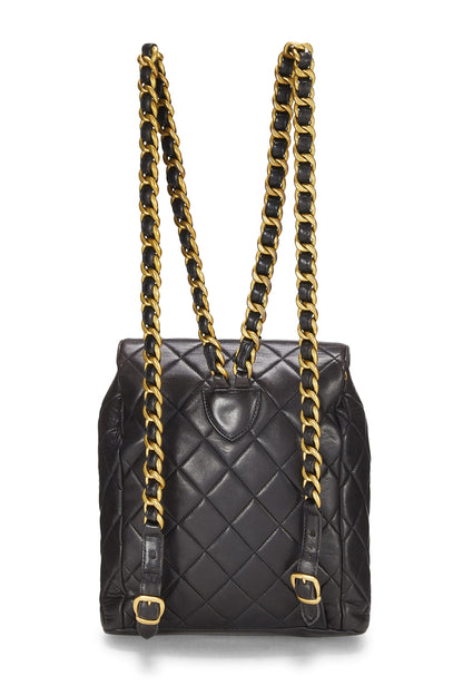 Chanel, Pre-Loved Black Quilted Lambskin Classic Backpack Medium, Black