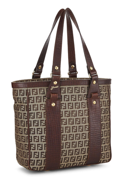 Fendi, sac fourre-tout en toile marron Zucchino, petit modèle, d'occasion, marron