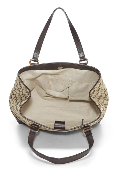 Gucci, sac fourre-tout de dressage en toile GG d'origine d'occasion, marron