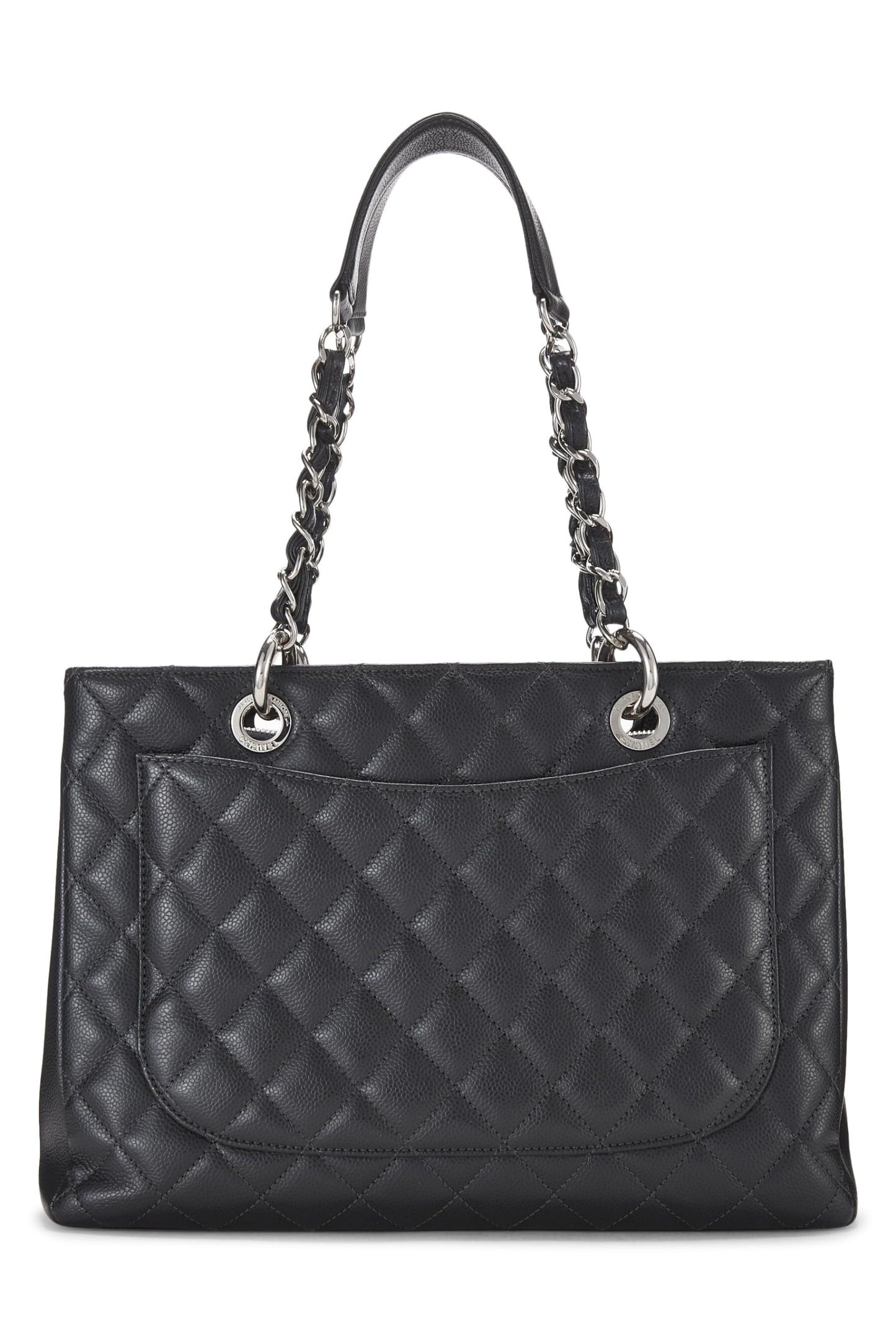 Chanel, Pre-Loved Grey Quilted Caviar Grand Shopping Tote (GST), Grey