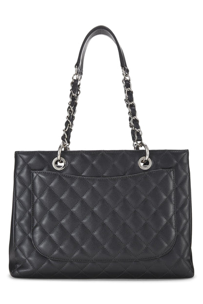 Chanel, Pre-Loved Grey Quilted Caviar Grand Shopping Tote (GST), Grey