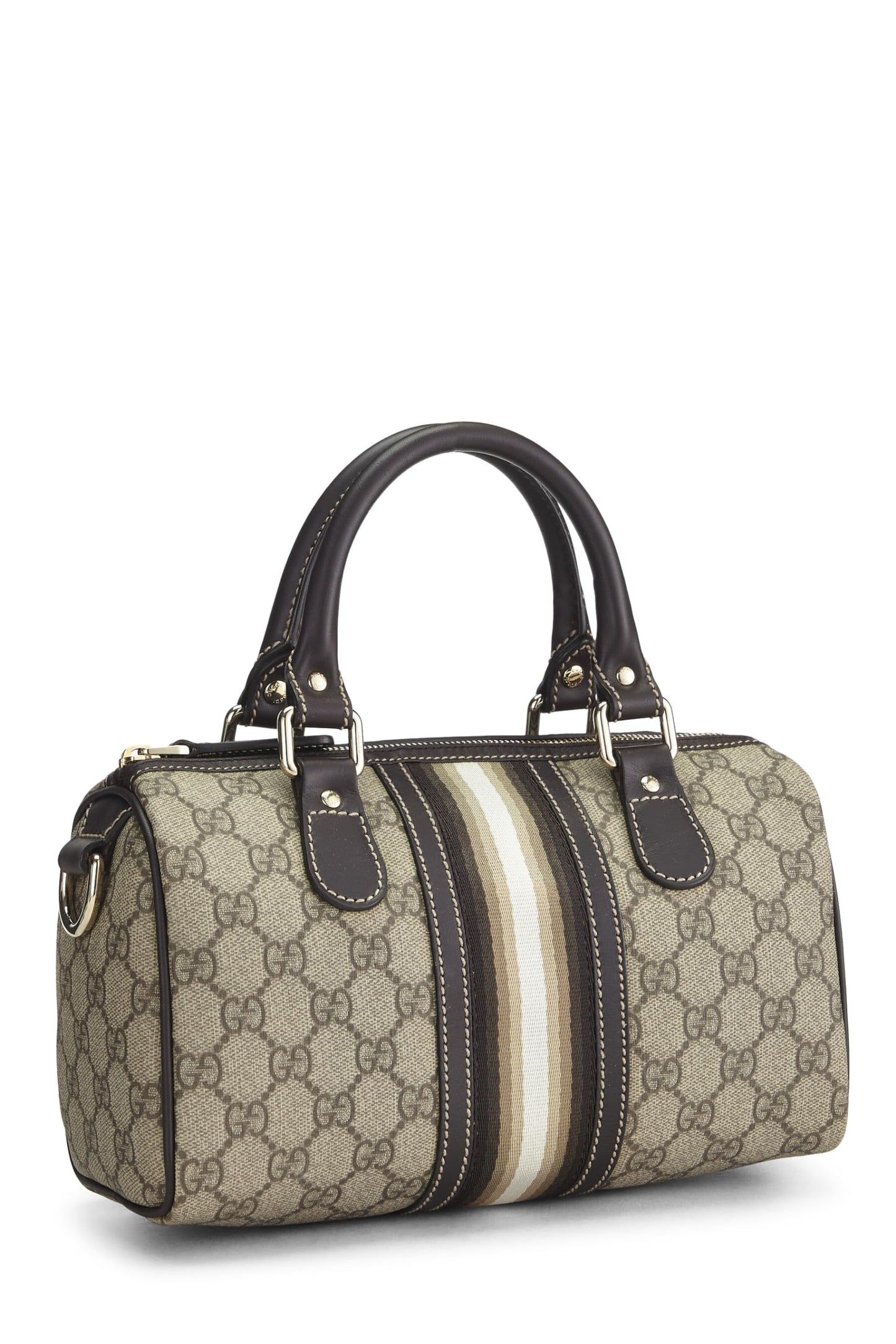 Gucci, sac Boston Joy en toile suprême GG d'origine d'occasion, marron