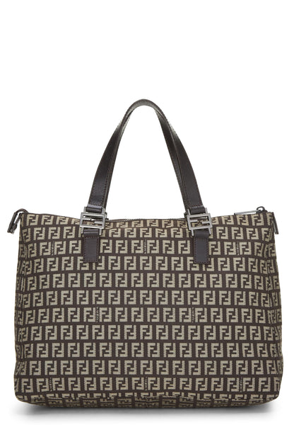 Fendi, Pre-Loved Brown Zucchino Canvas Tote, Brown