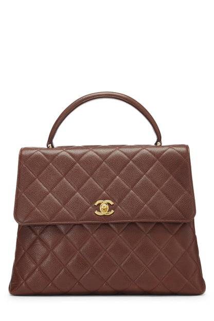 Chanel, Kelly Caviar matelassée marron d'occasion, marron