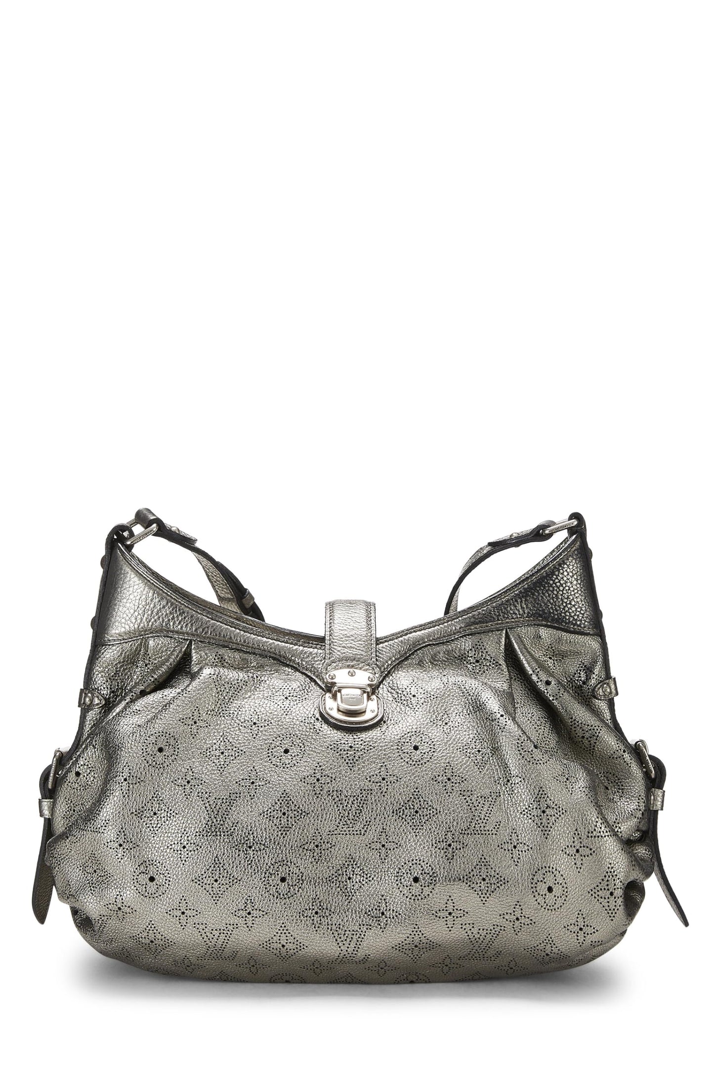 Louis Vuitton, Pre-Loved Silver Monogram Mahina Leather Hobo XS, Silver