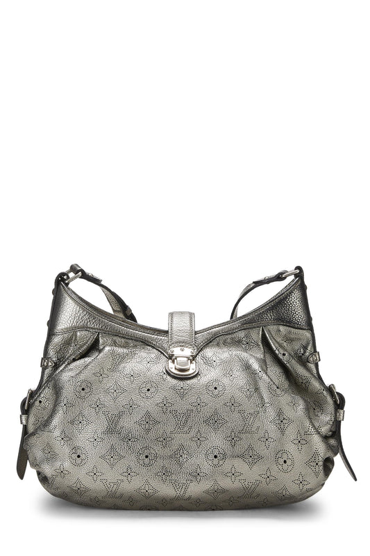 Louis Vuitton, Hobo XS de cuero Mahina con monograma plateado Pre-Loved, Plata