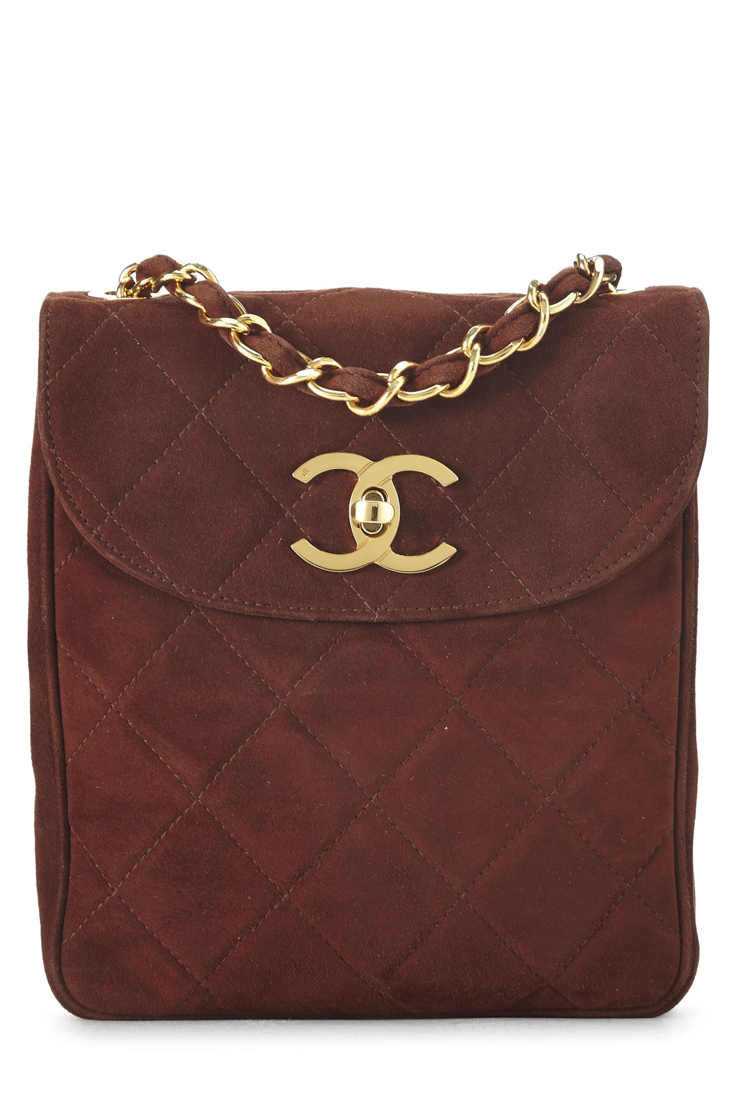 Chanel, Pre-Loved Brown Suede Crossbody, Brown