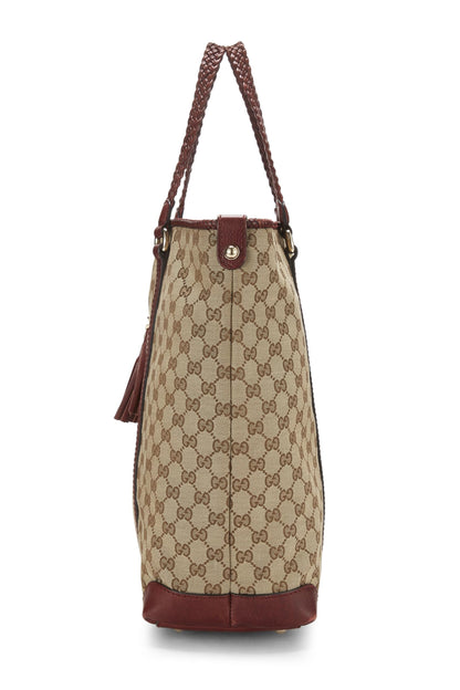 Gucci, Pre-Loved Burgundy Original GG Canvas Tote, Burgundy